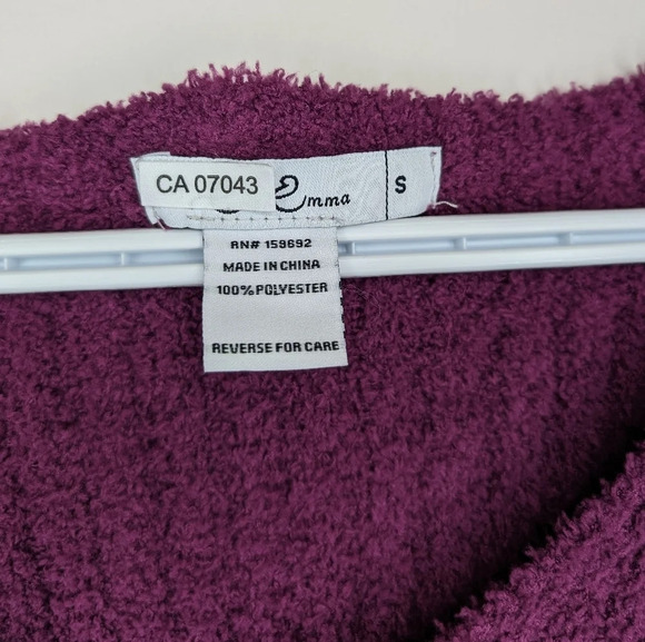 Ella & Emma Plum Purple Cropped 2 Button V Neck  Baby Cardigan Women Small Y2K - Picture 4 of 8